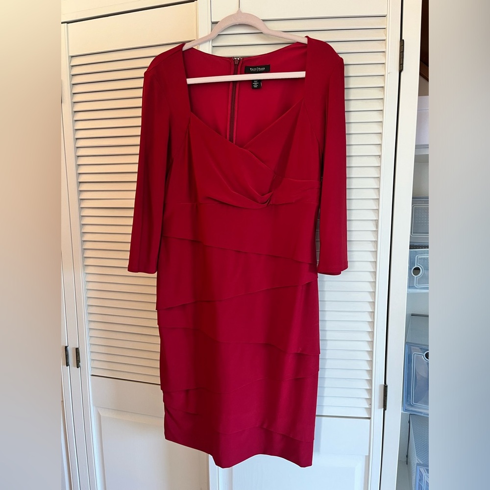 Red White House Black Market business formal dress
